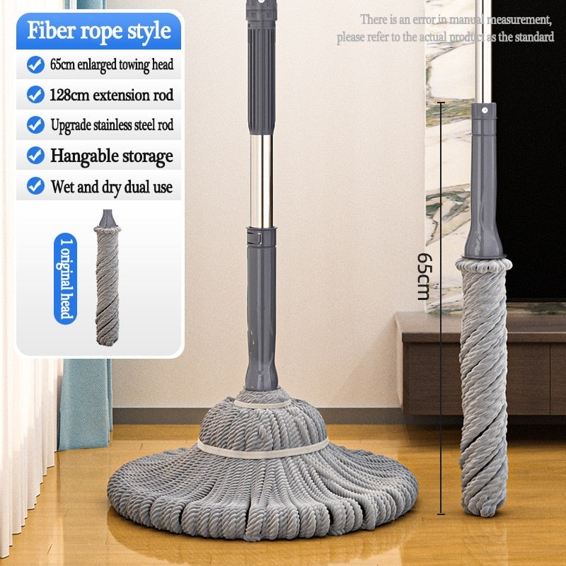 Close-up of the high-quality microfiber head on the Multi Lazy Clean Self-Wring Mop