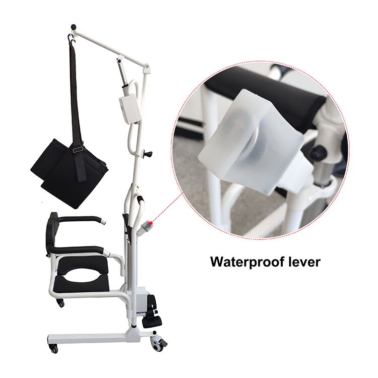 Power Lift Hydraulic Patient Chair showing its adjustable height feature