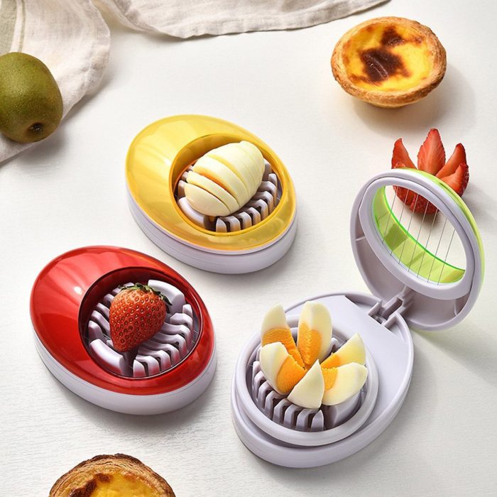 Multifunctional boiled egg slicer
