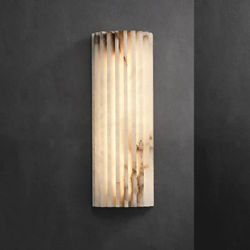 Marble Texture LED Wall Ambient Light illuminating a modern living room