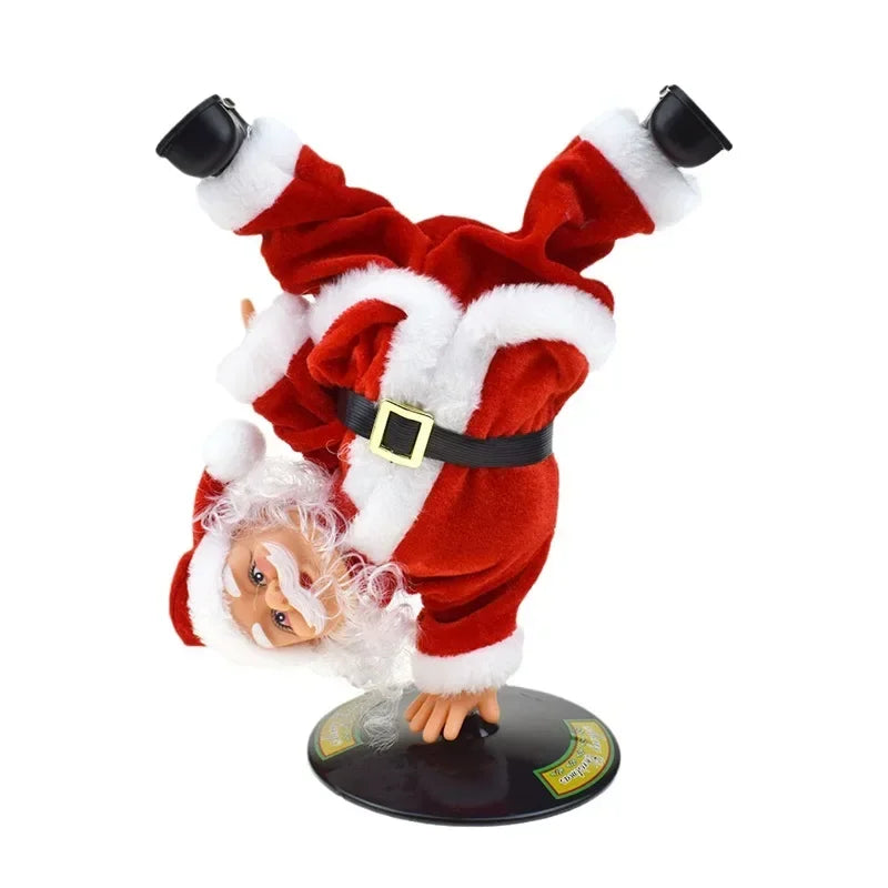 Close-up of the fun and quirky Breakdancing Santa