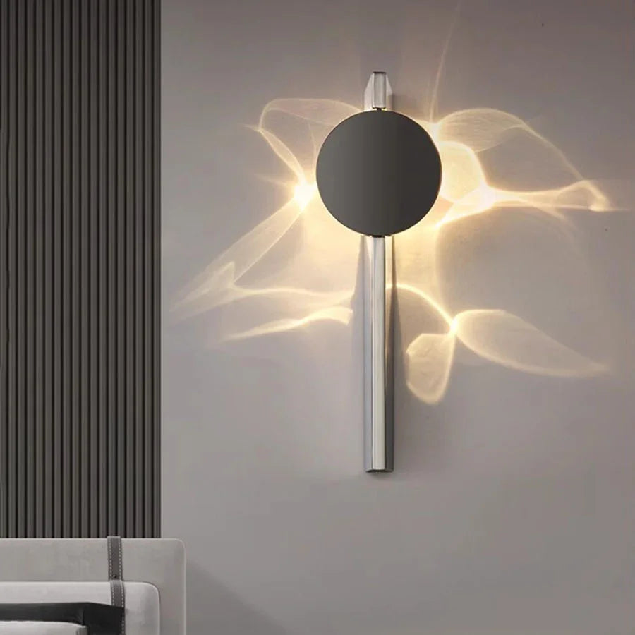Example of the wall light in a modern living room setting