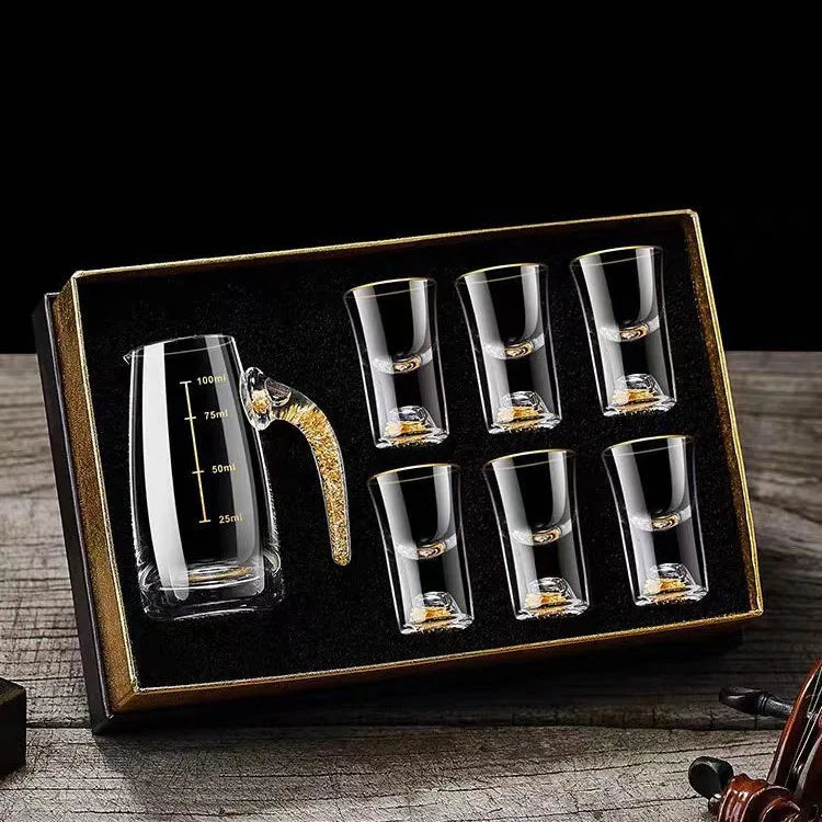 The Sparkling Golden Handcrafted Drink Glasses Set as a perfect gift idea