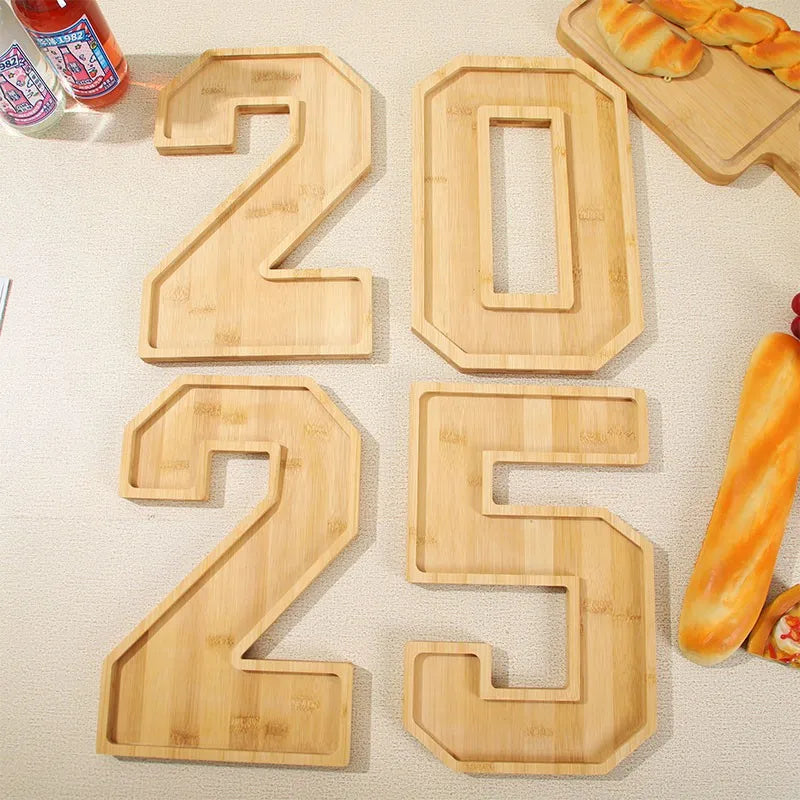 Elegant display of snacks on the number 7 wooden serving tray