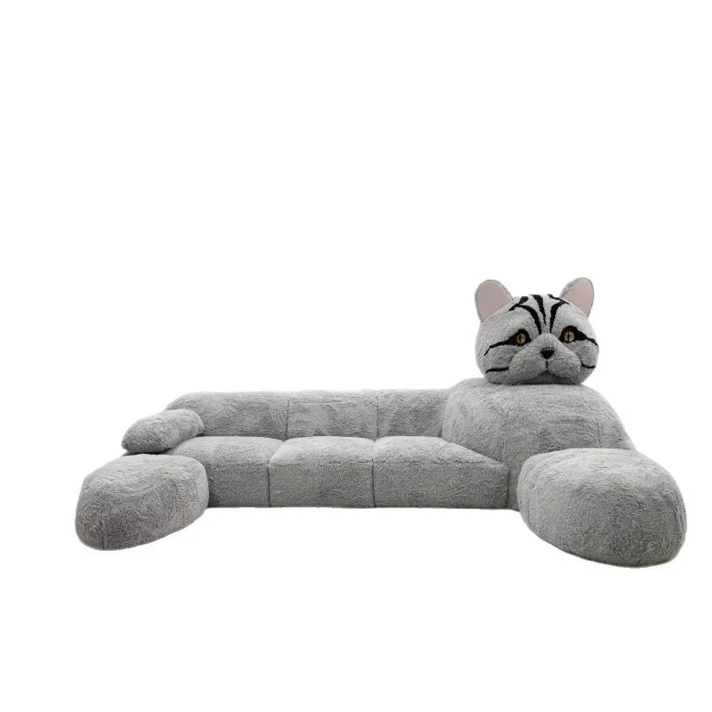 Detailed specifications and dimensions of the giant cat sofa