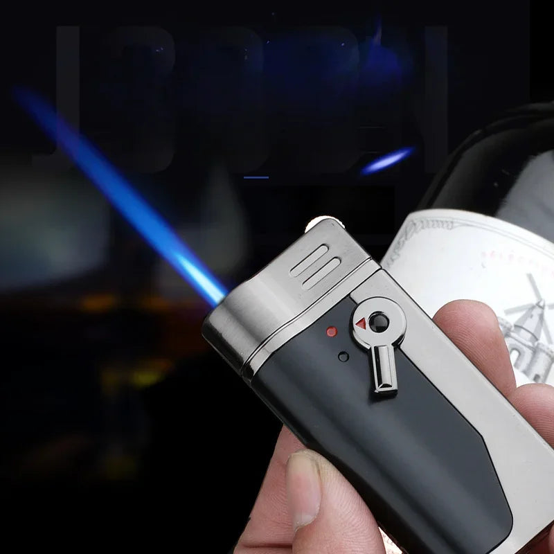 The Tactical Blue Flame Lighter shown with its detachable cigarette holder feature