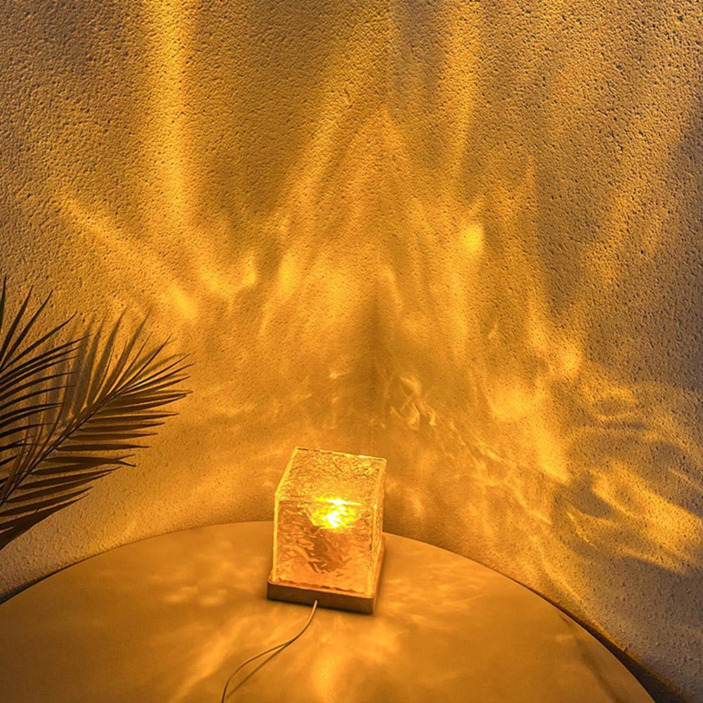 The elegant design of the Shining Diamond Table Night Lamp on a wooden base