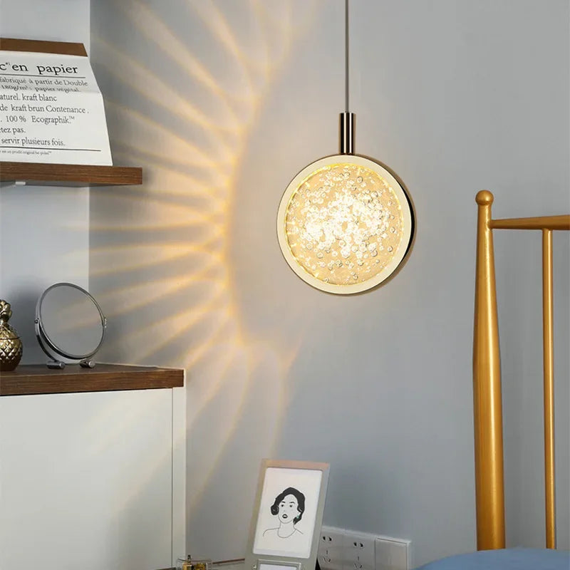 How the crystal halo light looks when turned on in a dark room