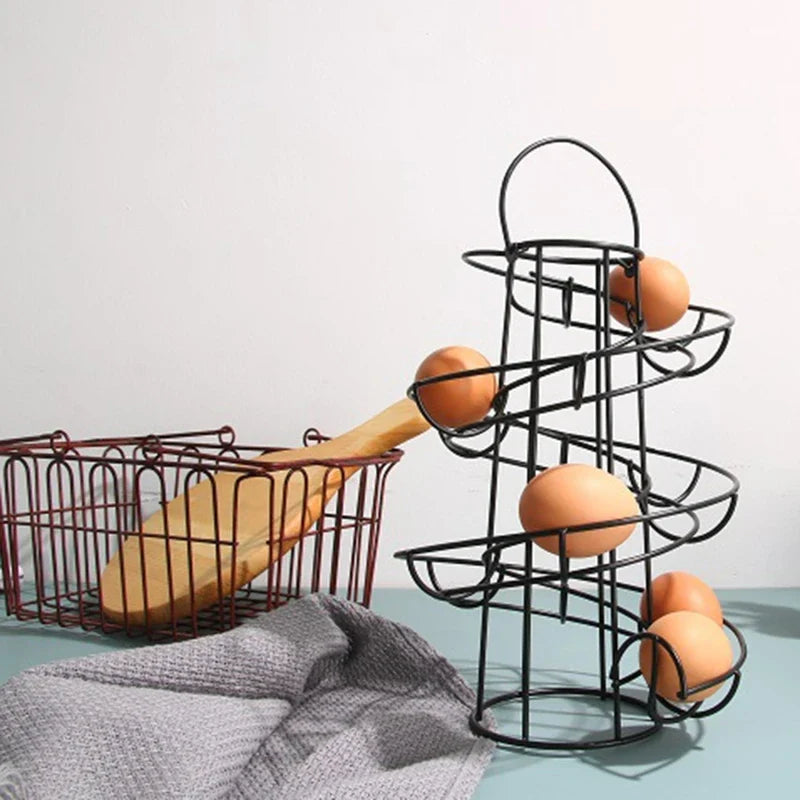 Spiral Rolling Egg Dispenser Rack