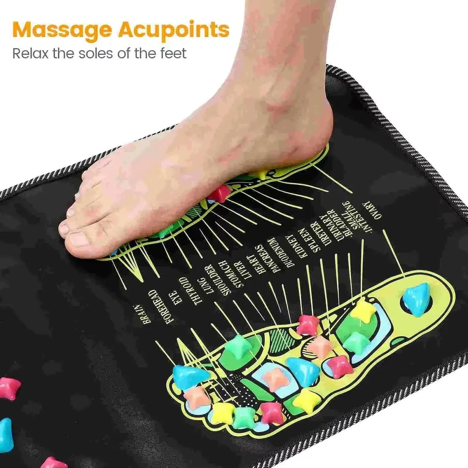 Lifestyle image of the reflexology mat in a home setting