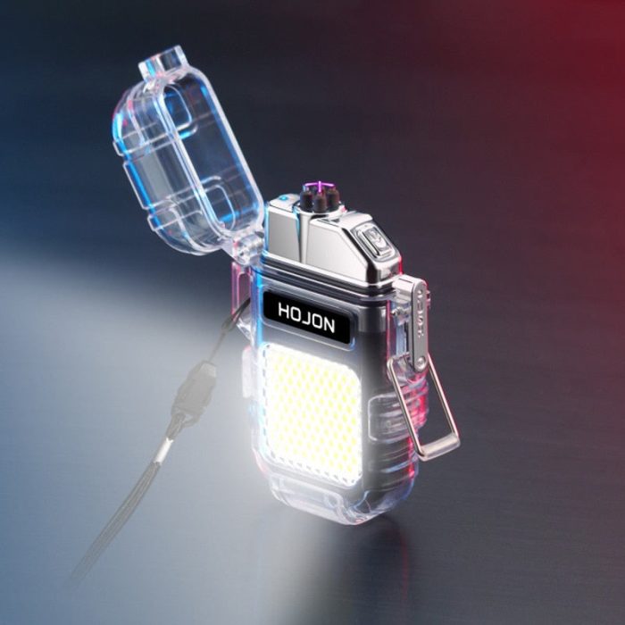 Modern transparent plasma lighter with a windproof electric arc