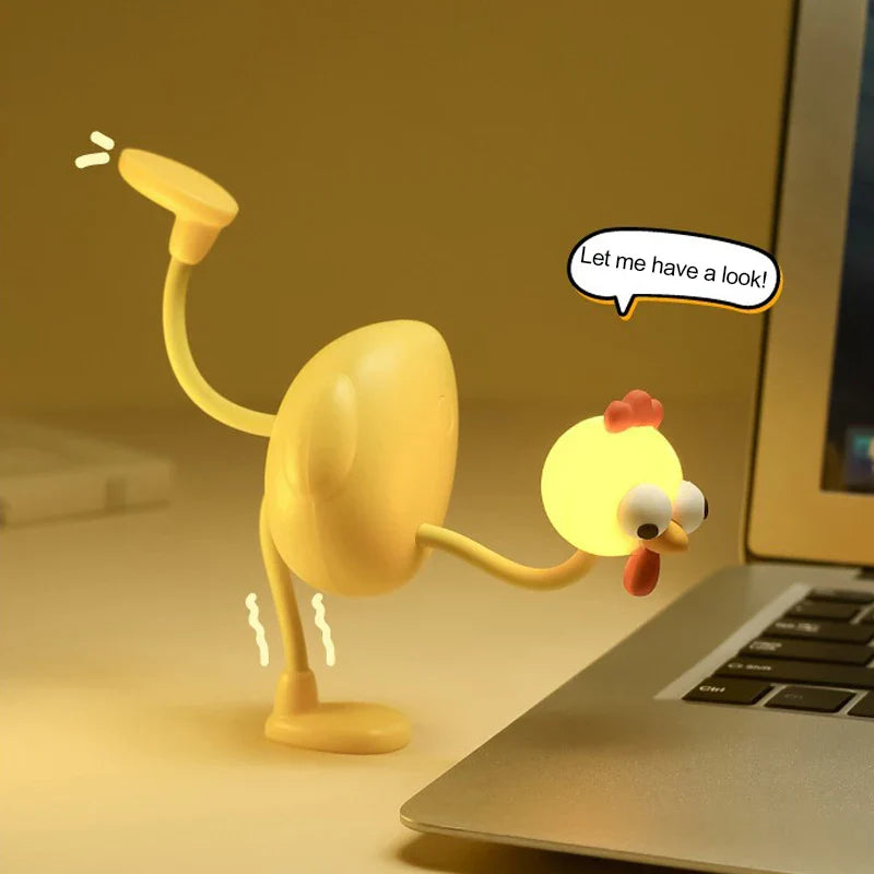 Unique Crazy Chicken Character Night Lamp gift idea on display