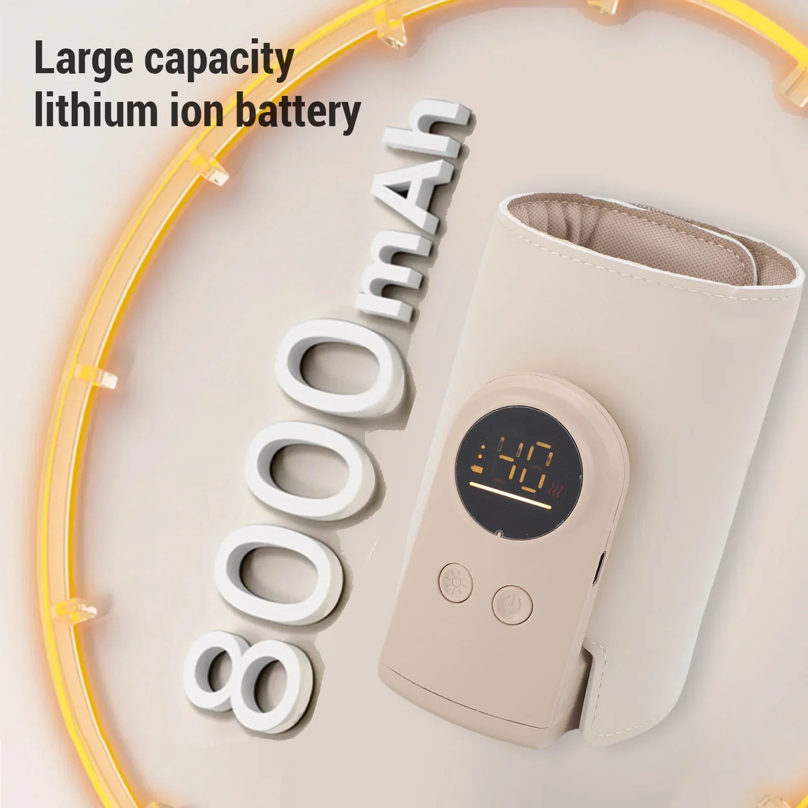 Portable baby bottle warmer showing its flexible wrap-around design