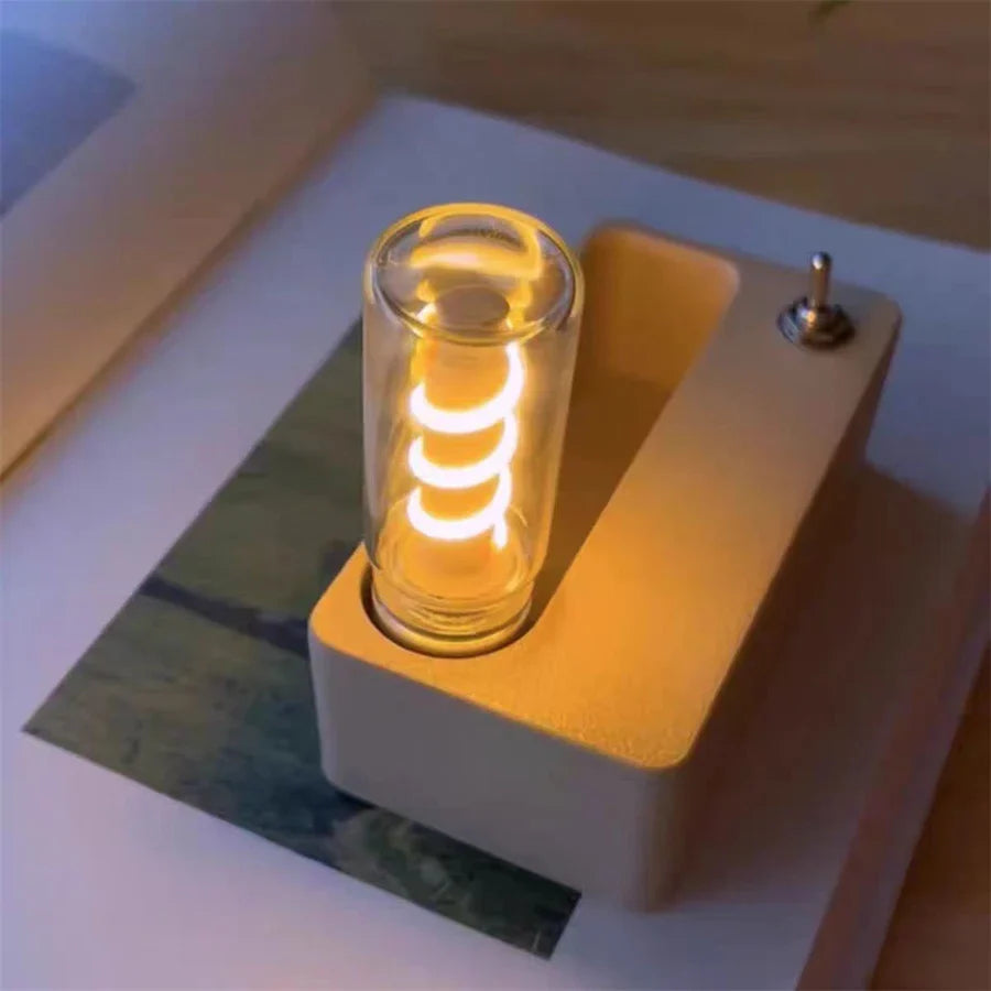 The rechargeable night lamp being charged with a Type-C cable