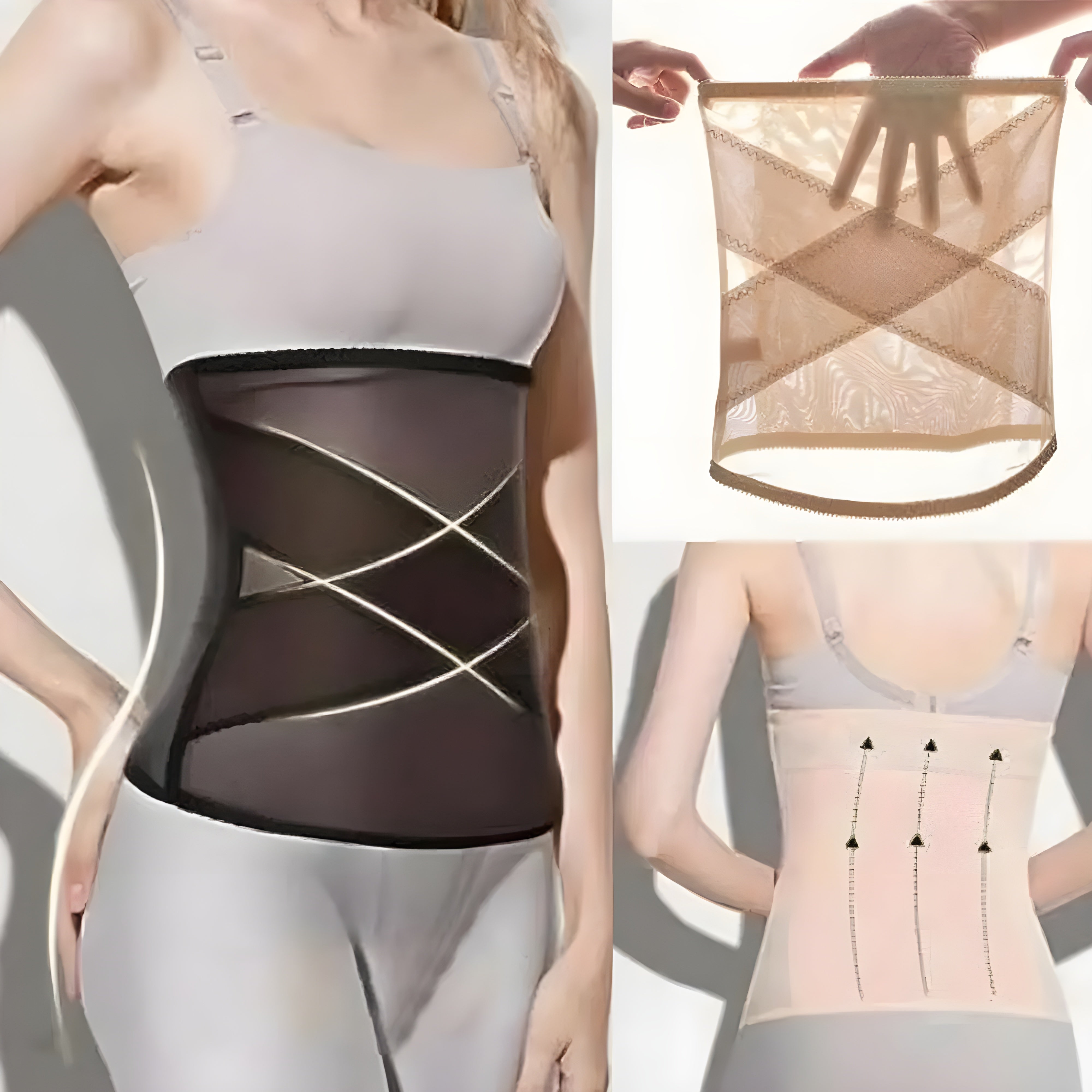 Woman showing the Elastic Waist Slimming Belt