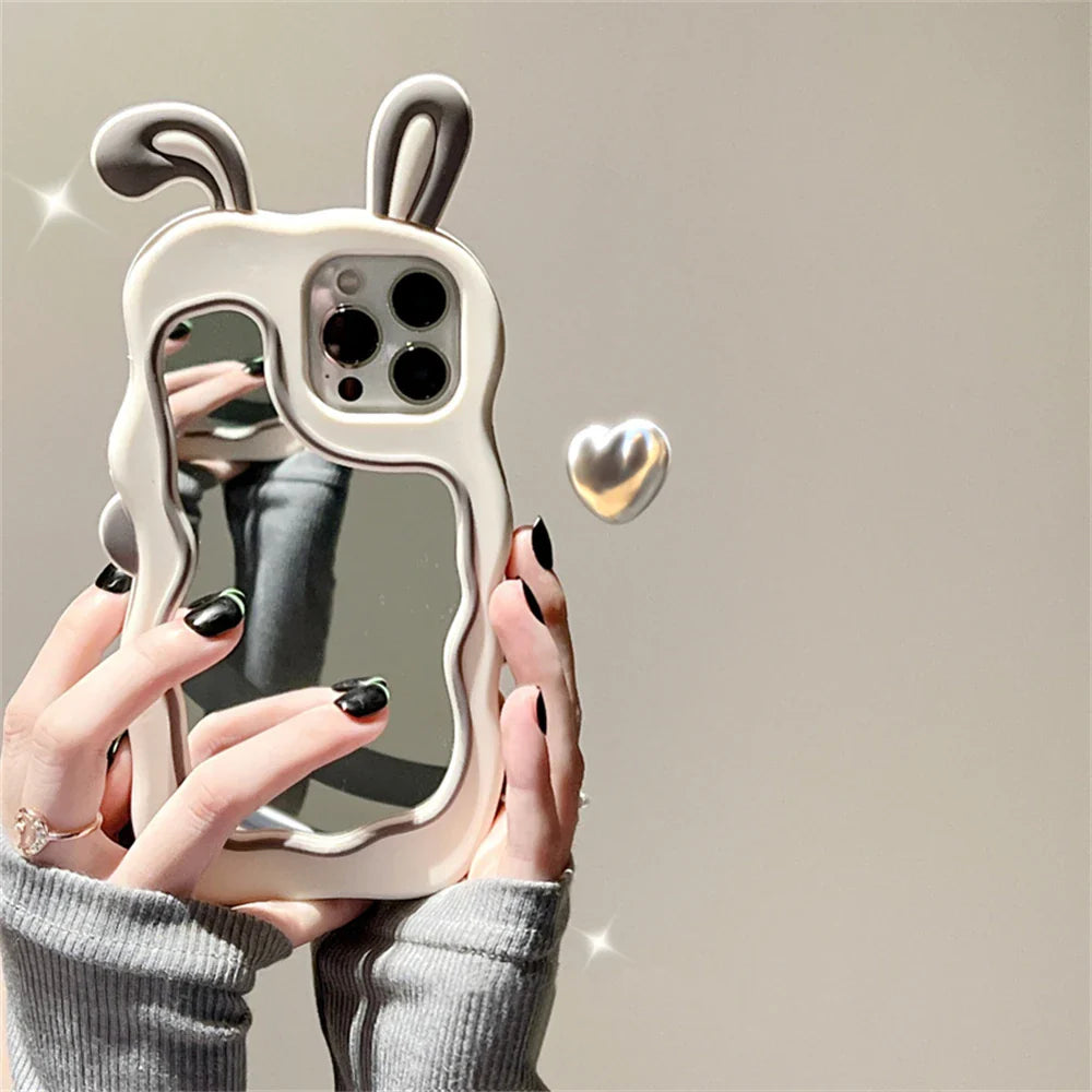 Rabbit Ear Make-Up Mirror iPhone Case Display