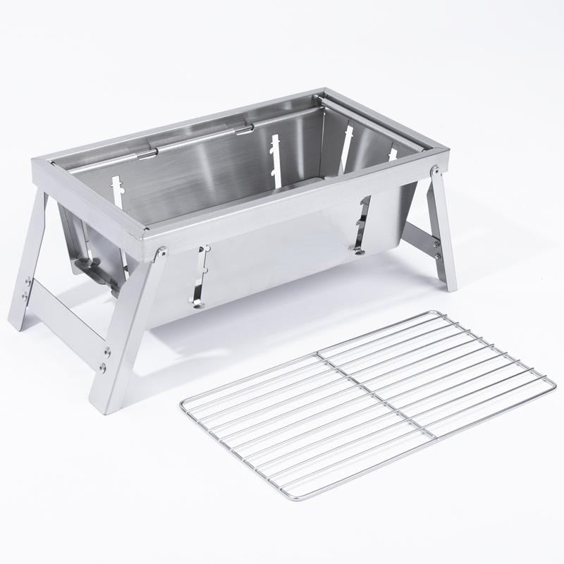 Friends enjoying a meal with the Ultimate Camping Style Stainless Steel Foldable Grill