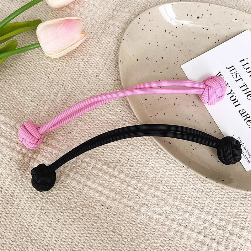 Showcasing the different colors and styles of the minimal knot hair ties