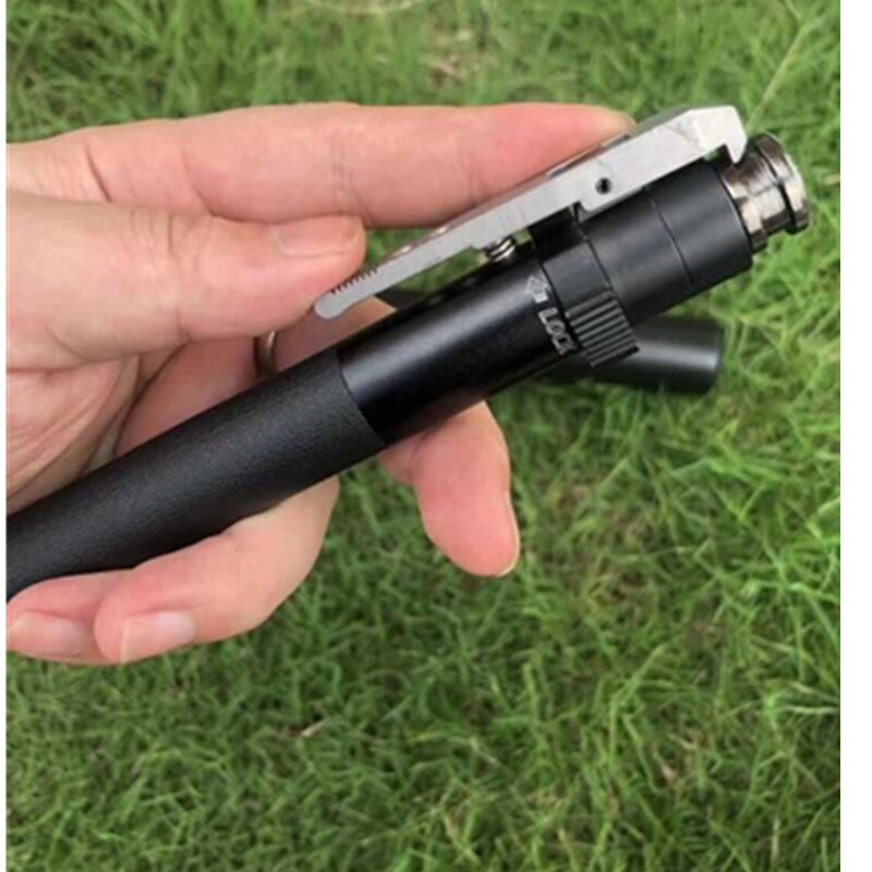 Close-up of the Street Guard Extendable Self-Defense Stick handle and mechanism