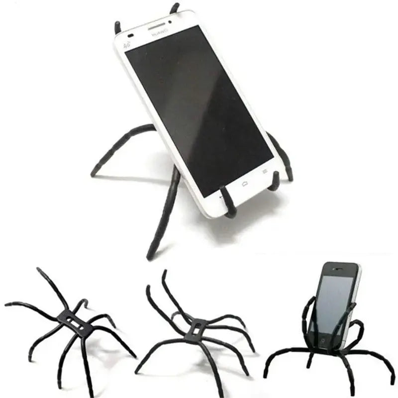 Creative gadget phone holder standing on a desk for video calls