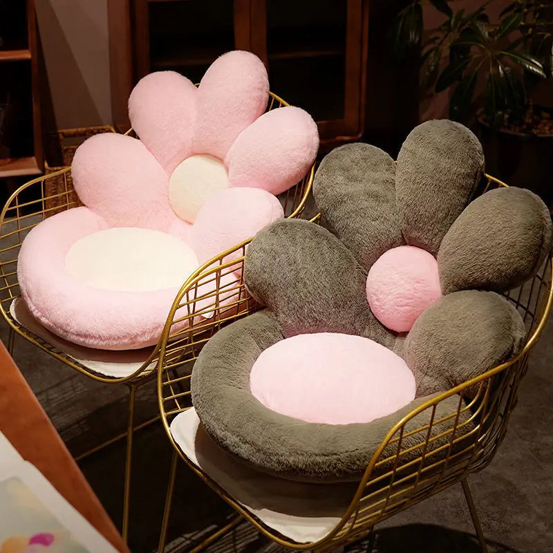 Versatile sunflower cushion used in a cozy reading nook