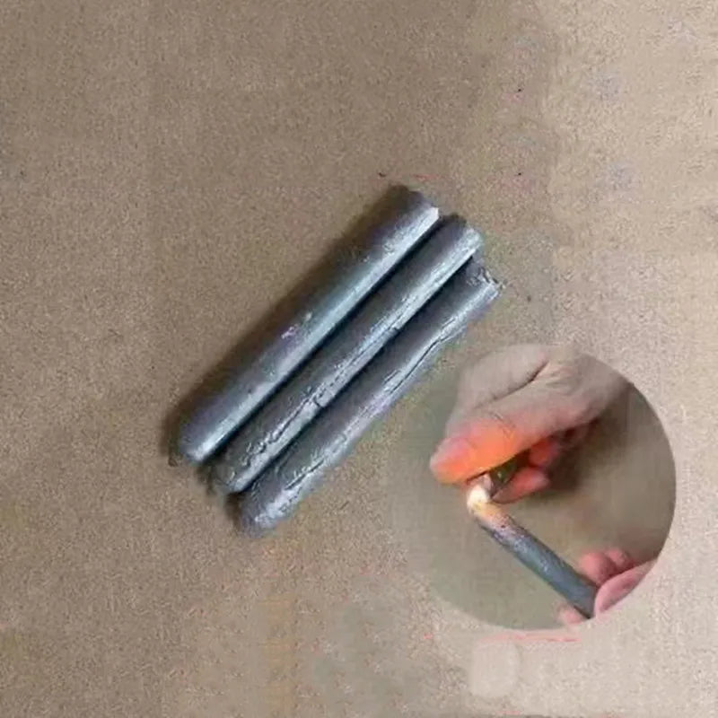 Diagram showing the simple three-step process for using the aluminum welding rods