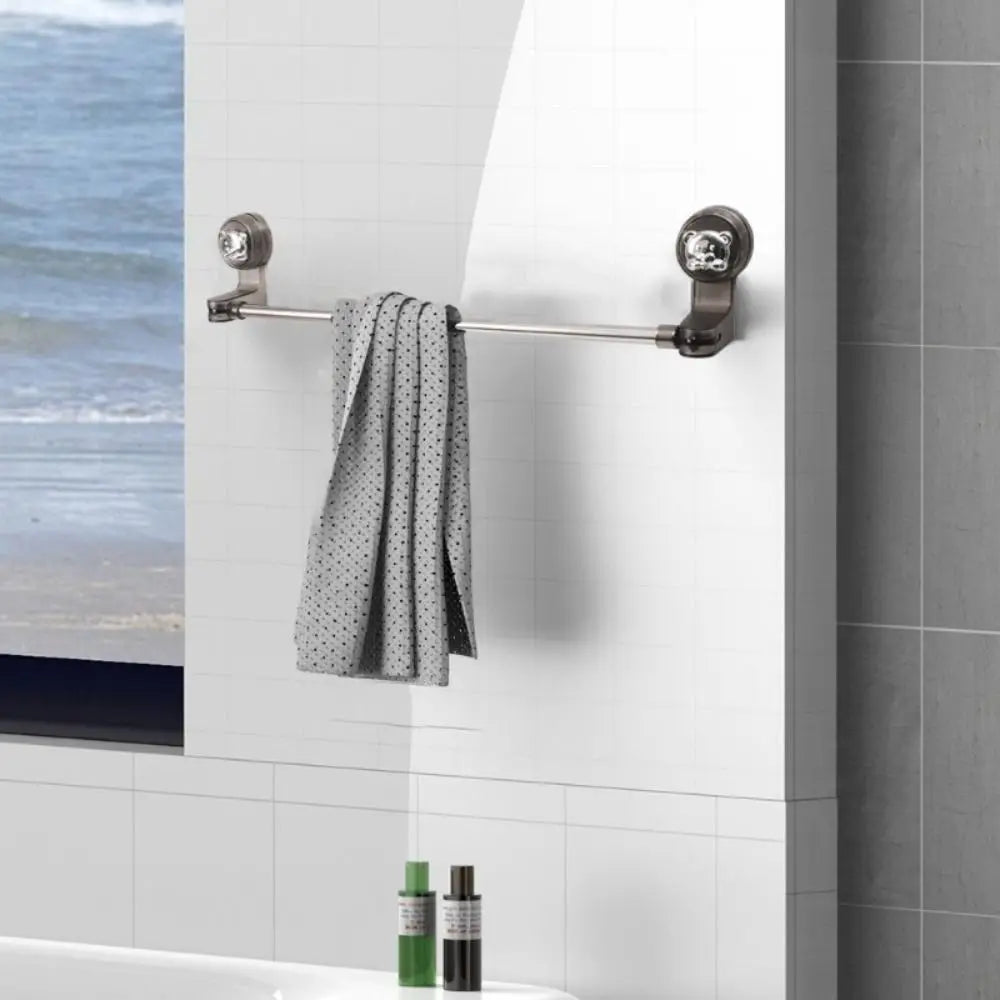 The versatile suction towel rack used in a modern laundry room