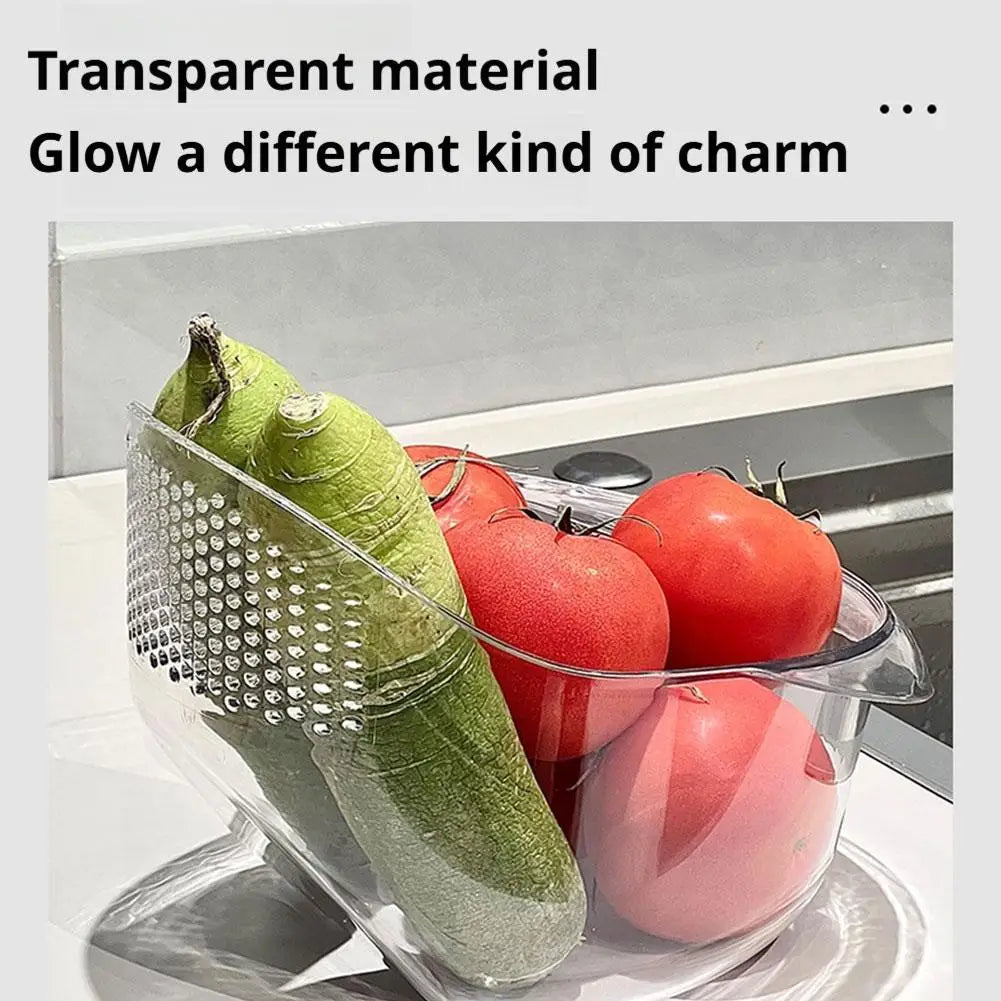 Veggie and Fruit Wash Easy Drain Basket in a modern kitchen setting