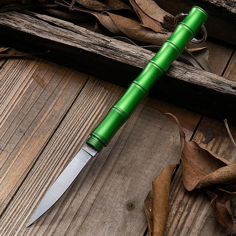 Bamboo Portable Self Defense Camping Knife with its sleek natural design