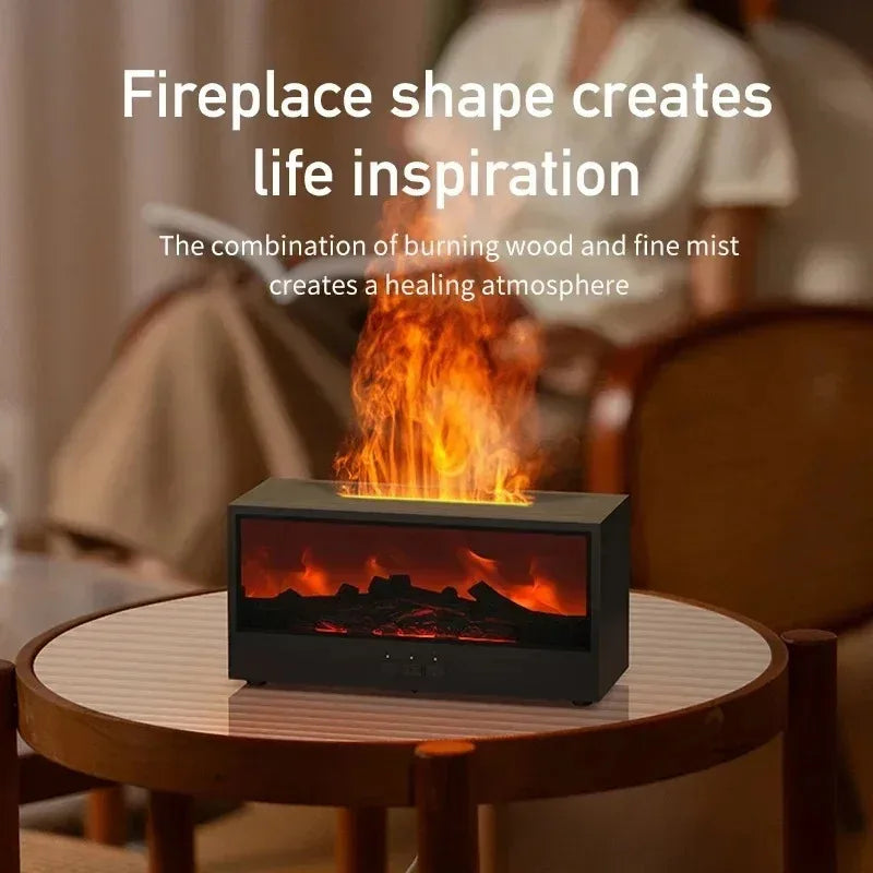 Close-up of the flame mist effect on the humidifier