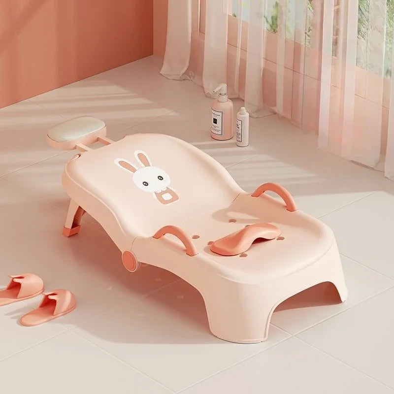 The foldable design of the baby bath chair for easy storage