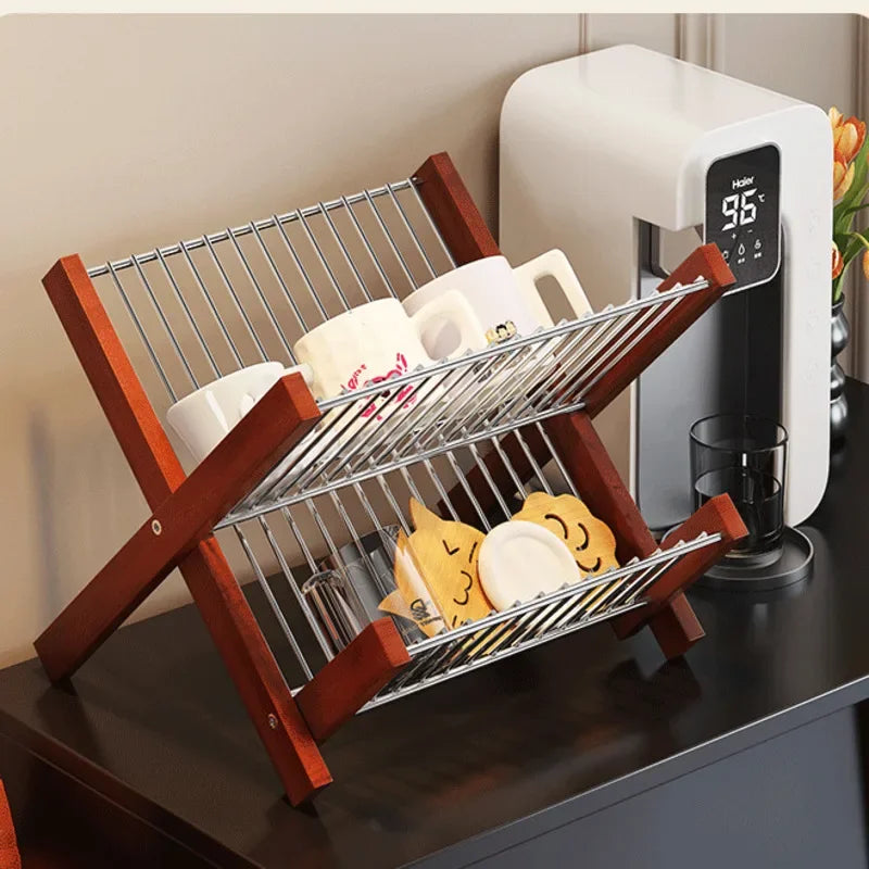 Foldable design of the Swift Fold Dish Rack for compact storage