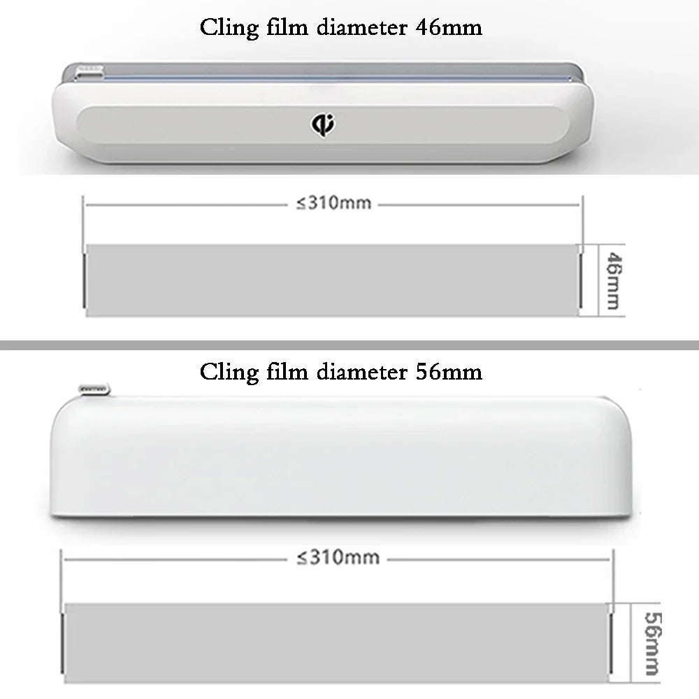 Demonstration of the sliding cutter on the film dispenser for a clean cut