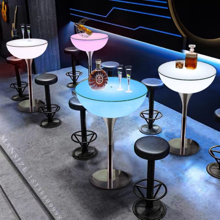Unique luminous table glowing with a gentle light, perfect for evening ambiance