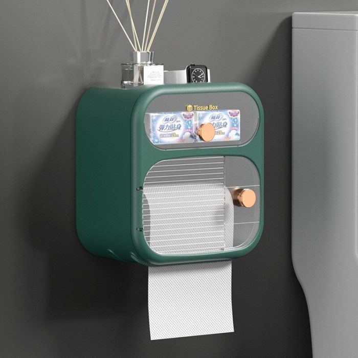 Wall-Mounted Toilet Paper and Towel Dispenser