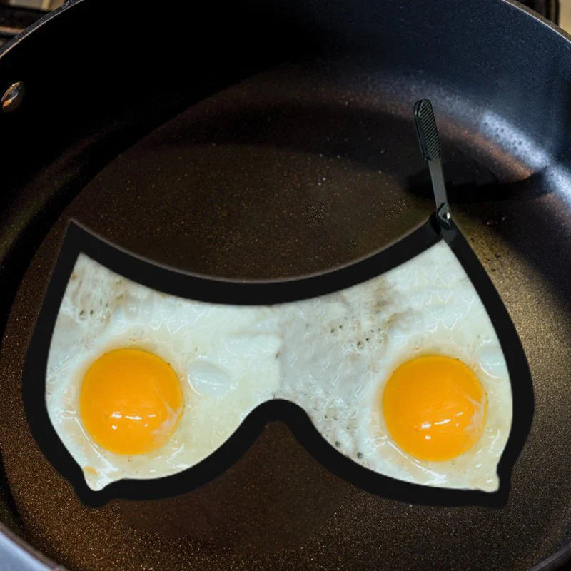 Close-up of the metal construction of the funny egg mold