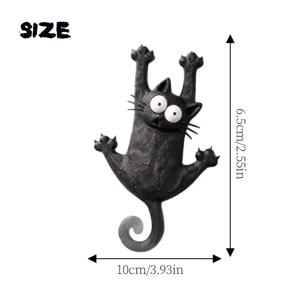 Full view of the climbing cat refrigerator magnet as a home essential