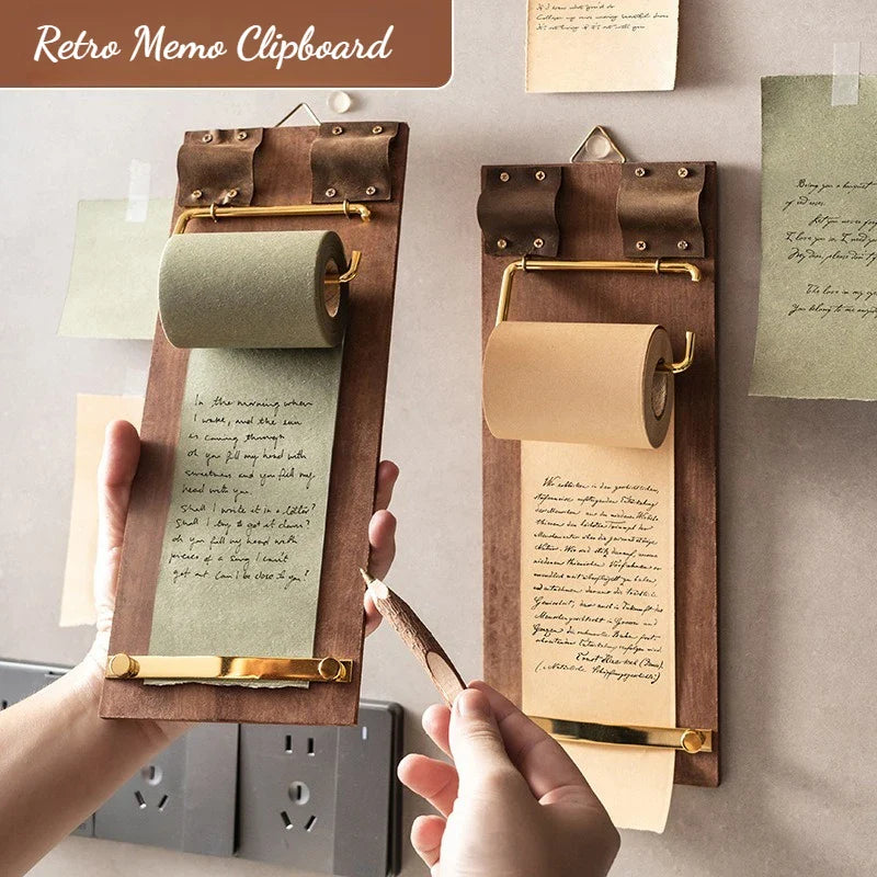 Creative lifestyle present: Roll-Note Wooden Clipboard in use for writing