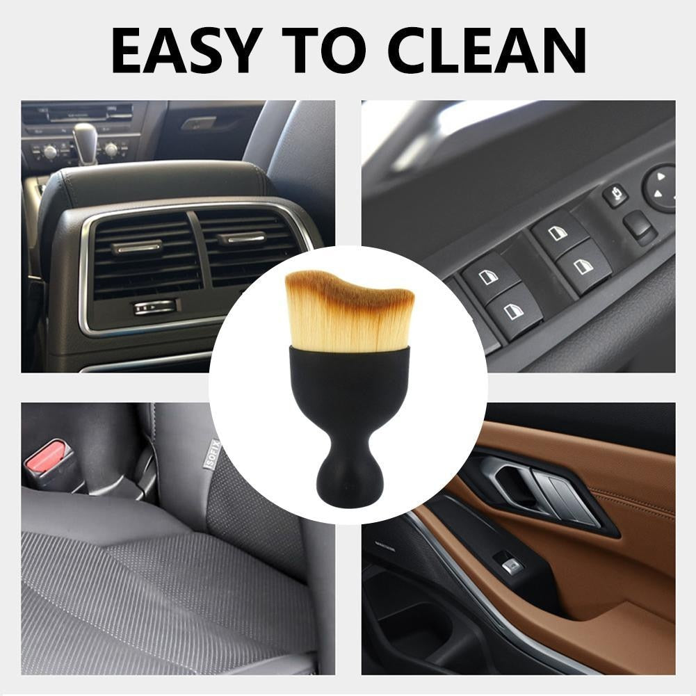 The cleaning brush fits perfectly in a car's storage compartment