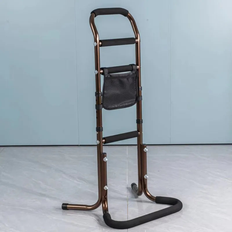 The mobility support frame shown in a living room setting