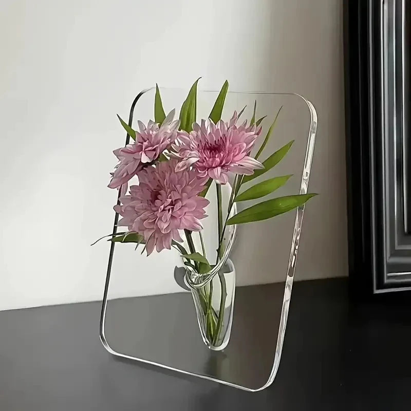 Crystal Flow Built-In Tube Vase with flowers