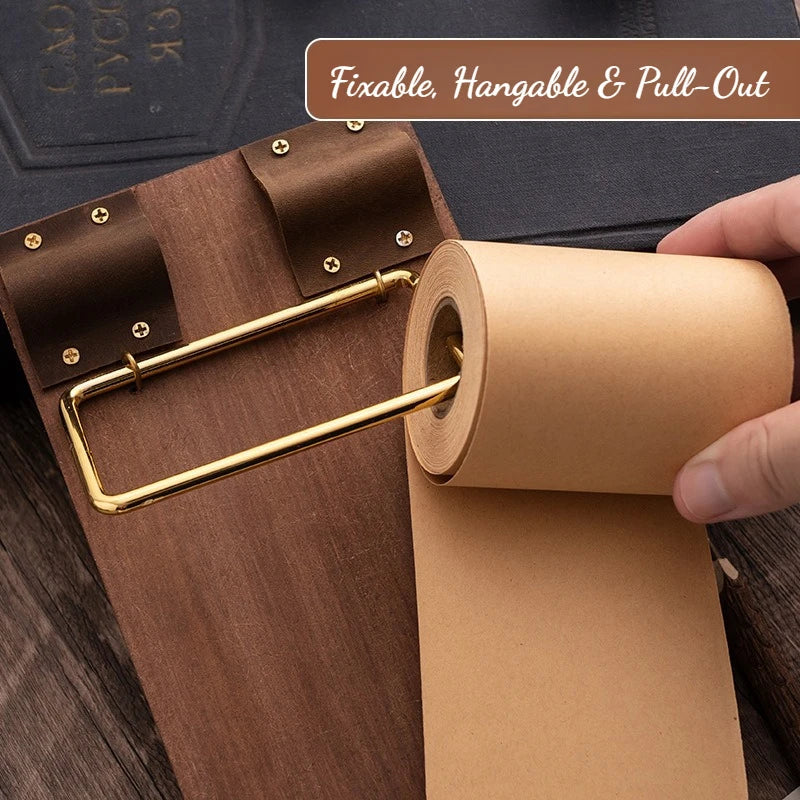 Detailed view of the paper and wooden pen for the clipboard