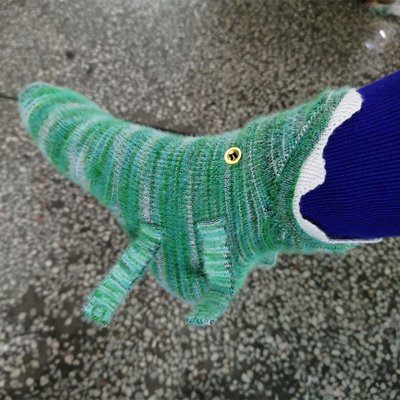 Unique gift idea Crocodile Bite Knitted Socks