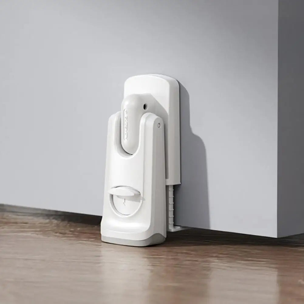Demonstration of the foot-operated door stopper gift idea