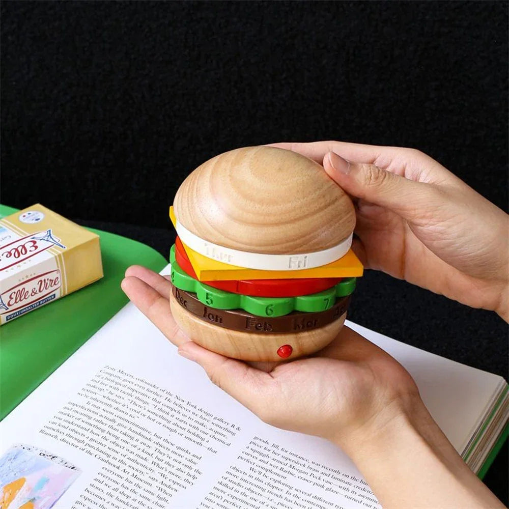 Wooden Hamburger Calendar