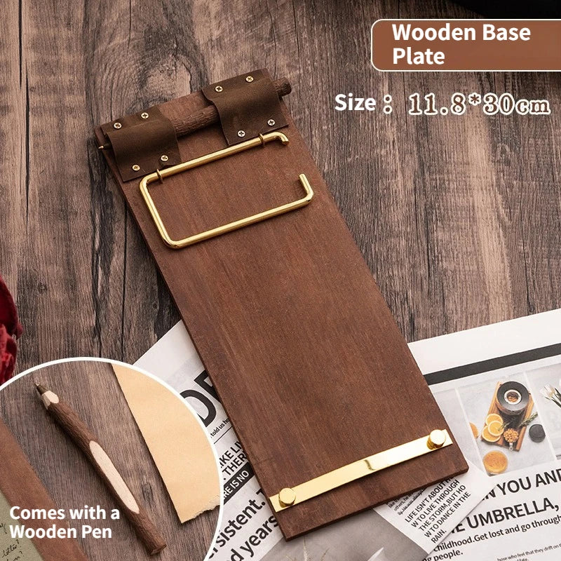 Roll-Note Wooden Clipboard hanging on a wall as a home essential gift
