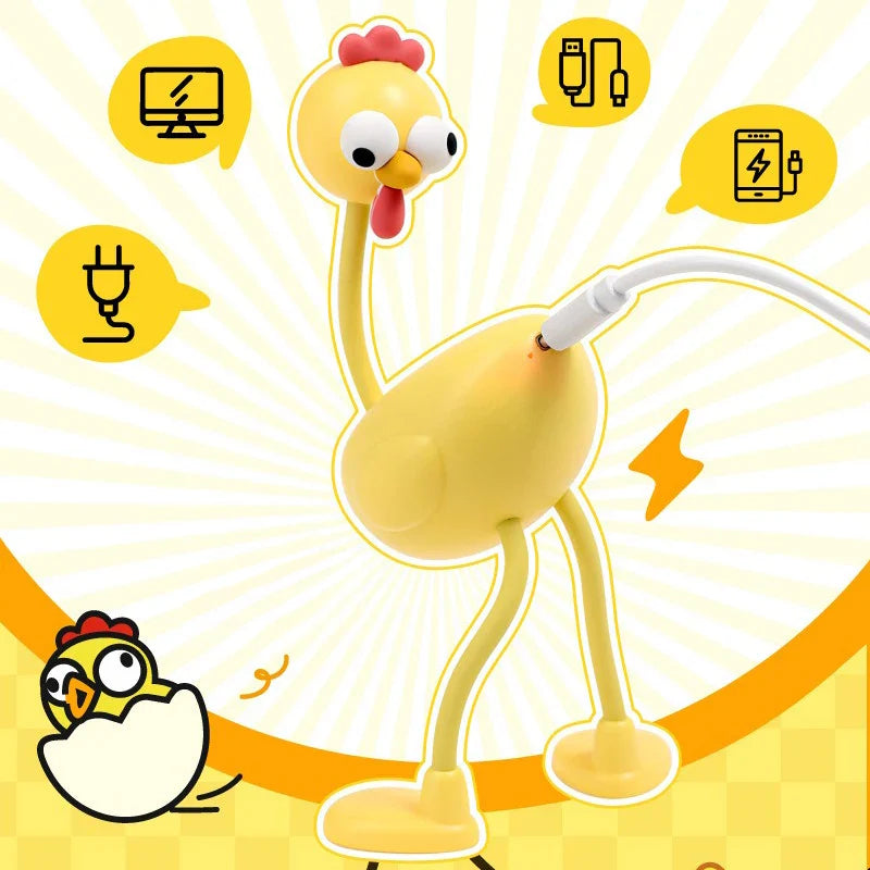 Using the Crazy Chicken lamp for warm ambient lighting in a bedroom