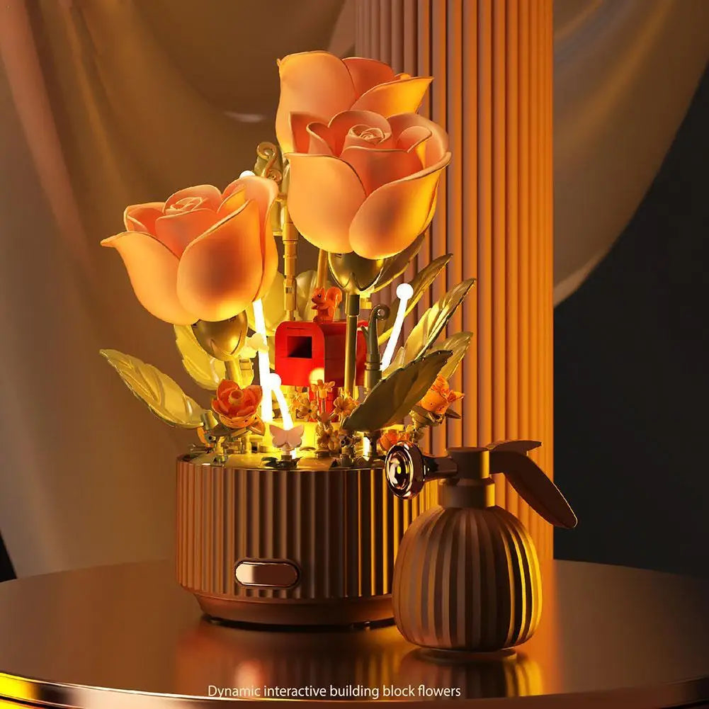 Using the magic sprayer remote to open the rose lamp