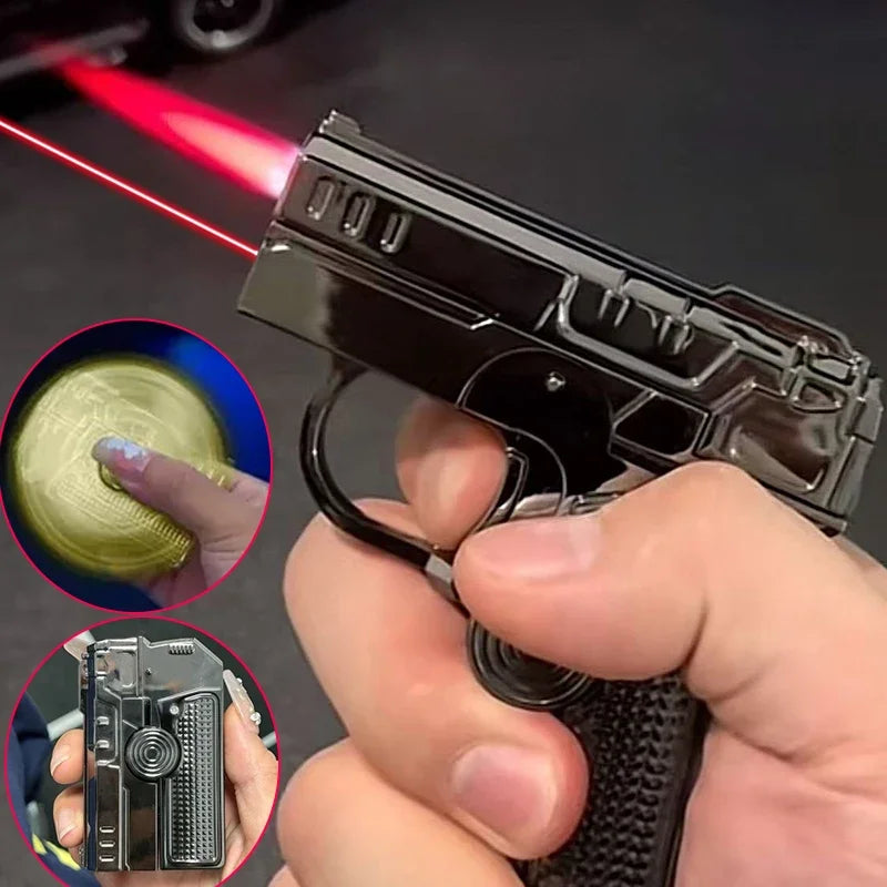 Demonstration of the gun-shaped lighter's folding mechanism