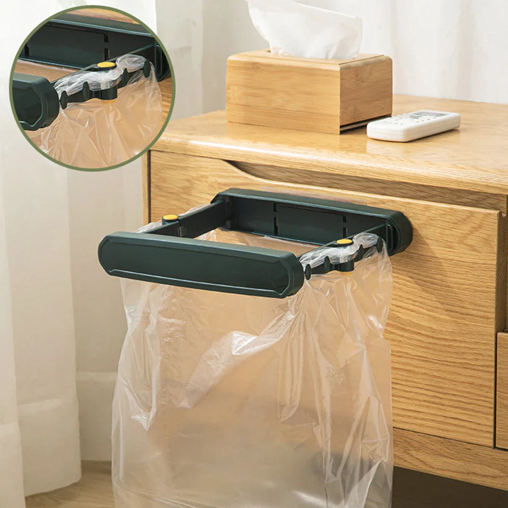 Clip-On Mini Hanging Trash Bag in a compact RV kitchen